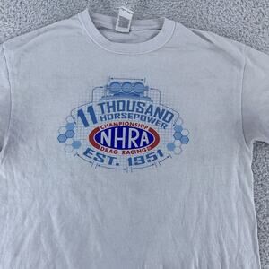 NHRA Drag Racing Shirt Mens Medium White 11 Thousand Horsepower Nitro Funny Car
